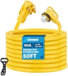 Kohree 50 Amp Generator Extension Cord, 50FT 50 Amp RV Extension Cord with Twist Lock, NEMA 14-50P/SS2-50R Heavy Duty 6/3+8/1 AWG Generator Cable 50A 4 Prong, RV Power Extension Cord Wire for RV House