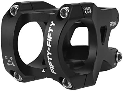 FIFTY-FIFTY Mountain Bike Stem for 35mm Handlebar Clamp 1-1/8 Steer Tube, Aluminum Alloy Short Handlebar Stem for All Mountain, MTB, Downhill, Freeride (35mm Diameter, Black)