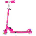 BELEEV V1 Scooter for Kids Ages 3-12, 2 Wheel Folding Kick Scooter for Children Girls and Boys, 3 Adjustable Height, LED Light Up Wheels, Lightweight Scooter with Sturdy Kickstand