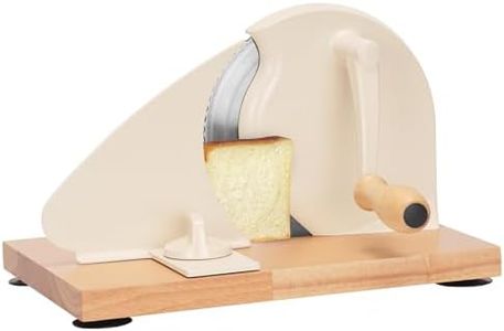 Bread Slicer for Homemade Bread - Manual Bread Slicer Adjustable Thickness with Stainless Steel Blade & Super-Strong Suction Cups for Bakeries, Coffee Shop, Home Kitchen, Restaurant (Creamy)