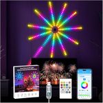 XERGY Led Firework Lights, Smart Indoor Led Strip Lights Dimmable with Flow RGB Color,Firework Dynamic Scenes and App Music Sync,DIY Led Lights for Room Party Christmas Lights,(5V, USB Powered)