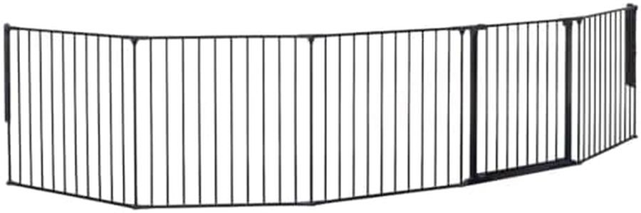 BabyDan Flex XXL, 90-350 cm, Hearth Gate/Stair Gate/Room Divider/Fire Surround, Black, Made in Denmark - Baby Gate/Safety Gate (Pet Gate/Dog gate/Dog playpen)