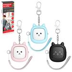 Personal Alarm, 3 Pack 130 dB Reusable Loud Siren Song Emergency Self-Defense Security Alarm Keychain with LED Light, Small Personal Sound Safety Alarm for Women, Men, Kids, Elderly