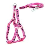 KUTKUT Adjustable | Stripe Print Heavy Duty | No Pull Pet Back Clip Halter Harness and Leash for Small-Medium Dogs and Cats (Size: M, Adjustable Chest: 41cm -61 cm)