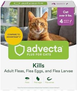 Advecta Plus Flea Prevention For Cats, Cat and Kitten Treatment & Control, Small and Large, Fast Acting Waterproof Topical Drops, 4 Month Supply