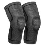 Pure Health Knee Support Brace Compression Sleeve for Arthritis, Joint Pain, Ligament Injury, Meniscus Tear, ACL, MCL, Tendonitis, Pain Relief (Pack 2 Large)