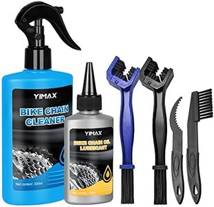 Bike Chain Cleaner Set, Bike Cleaners Bicycle Cleaning Kit 100ML Chain Lube and 300ML Cleaning Spray Biodegradable Bike Chain Lubricant with Brushes Cycling Maintenance, Suitable for All Types of Bike