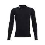 Under Armour Boy's UA HG Armour Mock LS Shirt, Black, YM