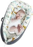 AMAWMW Baby Lounger for Newborn Infant Baby Nest Sleeper for 0-12 Months Portable Adjustable Washable Lounger Cover for Co Sleeping Removable Slipcover Lounger Pillow Floor Seat for Travel Essentials