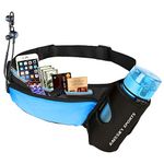 Guzack Waist Bag Running Belt with 2 Pockets,Outdoor Durable Water-Resistant Waistpack with Water Bottle Holder for Running Cycling Camping Climbing Hiking Travelling