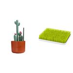 Boon Cacti Bottle Cleaning Brush Set + Drying Rack Lawn Countertop (Green)