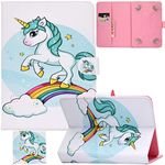 Universal 7.0" Tablet Case,Artyond PU Leather Card Slot Wallet Slim Folio Case for Galaxy Tab 7.0, Kindle Fire 7, Oasis, RCA, LG G Pad, Huawei, Lenovo, Google and More 7.0 Inch Tablet (White Unicorn)