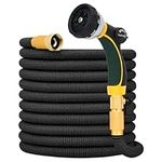 TheFitLife Expandable Garden Hose 100FT - Upgraded Strengthened Multiple Latex Inner and 3/4 inch US Standard Solid Metal Fittings Free Spray Nozzle Convenient Storage Kink Free Flexible Water Hose