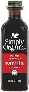 Simply Organic Pure Madagascar Vanilla Extract, 4-Ounce Glass Jar, Certified Organic, Sugar-Free Flavor For Smoothies