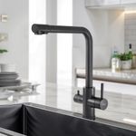 Ruhe® Trim Kitchen Sink Mixer Tap with RO Water Supply | Hot & Cold Dual Water| Countertop Tap| 304-Grade Stainless Steel Kitchen Faucet - Matte Black | Table Mounted Faucet for Kitchen Sink