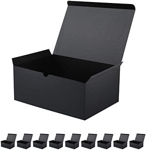 MALICPLUS 10 Gift Boxes 24x16.5x10 CM Gift Boxes with Lids, Matte Black Gift Boxes Bulk for Wedding, Party, Birthday, Groomsman Proposal Boxes for Light Gifts