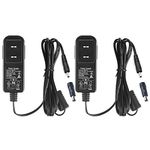 Security-01 2-Pack AC to DC 5V 2A Power Supply Adapter, 5V Power Adapter 10W Max,Plug 3.5mm x 1.35mm, Also with 5.5mm x 2.1mm Connector, UL Listed FCC