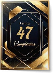 Cheerset Postal de Feliz Cumpleaños para Hombre o Mujer - Grande A4 21x30 cm con Mucho Espacio para Escribir - Incluye sobre (47 Años)