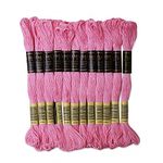 UMC STAG Pack of 12 Premium Embroidery Thread | 100% Egyptian Cotton Premium Skeins | Cross Stitch Embroidery Floss | Oeko TEX Certified Stranded Cotton | Ideal for Arts & Crafts (Pink Geranium 50)