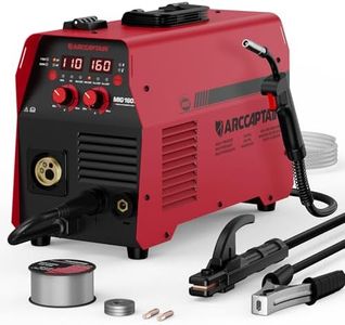 ARCCAPTAIN 160A MIG Welder, 4-in-1 Welder Machine 110V 220V, Flux Core MIG/Gas MIG/Lift TIG Welding/Stick Welding Machine with Synergy, Multiprocess Gas MIG Welder Equipment with 2lb Welding Wire