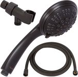 6 Function Handheld Shower Head Kit - High Pressure, Removable Hand Held Showerhead with Hose & Mount and Adjustable Rainfall Spray - Oil-Rubbed Bronze