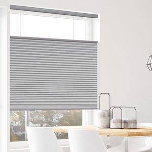 ZSHINE Manual Cordless Day and Night Honeycomb Blinds Full Blackout Fabric Window Shades for Home, Office, Hotel, Club, Restaurant Custom Made Size… (Polar White)