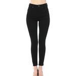 WAX JEAN Women's Butt I Love You Push-Up Classic 5-Pocket Ankle Skinny Jeans Black 0