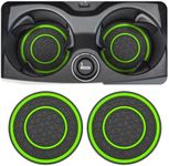 Osilly 2 Pack Car Coasters for Cup Holder, 2.75 Inch No-Slip Anti Dust Insert Coaster, Universal Auto Waterproof Coasters Silicon Insulation Cup Mats for Woman Man, Suit for Vehicle Interior (Green)