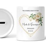 Personalised Wedding Fund Money Box, Custom Engagement Gift For Couples, New Fiancé Gift, Wedding Savings Jar, Wedding Piggy Bank, Wedding Fund Money Pot