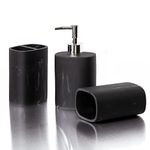 BINO | 3-Piece Bathroom Accessories Set | Stylish Soap Dispenser | Toothbrush Holder and Tumbler for Functional and Elegant Bathroom Decor | Bathroom Essentials | Bathroom Organizer Set & Decor