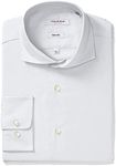 Isaac Mizrahi mens71001Slim Fit Solid Broadcloth Cut Away Collar Dress Shirt Cutaway Collar Dress Shirt - White - 17" Neck 34"-35" Sleeve