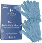 Exfoliating Glove (4 Pcs, 2 Pairs) - Heavy Exfoliate Glove for Dead Skin Bath Exfoliating Gloves for Shower Spa Massage & Body Scrub - Shower Gloves for Women & Men