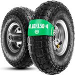 MOOVMOOV 4.10/3.50-4 Wheels (x2) Multi Purpose Air Filled Tires with 5/8" Axle Bore - for Sack Barrow Wheels, Trolley Carts, Hand Carts and Many Mores - 10" Tires 4.10/3.50-4 Tires Easy to Install