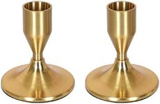 Candlestick Holder Metal, 2Pcs Gold