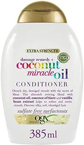 OGX Balsamo Damage Remedy + Coconut Oil, Balsamo capelli crespi con Olio di Cocco, Balsamo districante capelli che ripara, ammorbidisce ed elimina l'effetto crespo, 385 ml