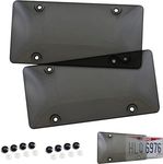 License Plate Set - Front & Back License Plate Protector Fastening to Frames - Automotive Exterior Car & Truck Accessories - 6X12 Inches License Plate Shield