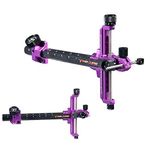 SHARROW Archery Recurve Bow Sight 9 inch Carbon Bracket Extension Aluminum Quick Adjustment Shooting Target Sight for Recurve Bows Competitive Hunting (Purple, Left Hand)