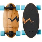Eggboards Mini Longboard The Original - Bamboo Wood Cruiser Skateboard for Adults and Kids. Easy to Carry, Smooth to Ride