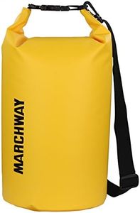 MARCHWAY Floating Waterproof Dry Bag 5L/10L/20L/30L/40L, Roll Top Sack Keeps Gear Dry for Kayaking, Rafting, Boating, Swimming, Camping, Hiking, Beach, Fishing, Deep Yellow, 10L