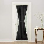 Sun Zero Barrow Energy Efficient Door Panel Curtain with Tie Back,Black,