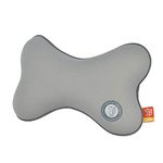 GiGi G-1063B 100% Pure Memory Foam and Ergonomic Design Car Seat Neck Rest Cushion, Head Rest Pillow for Cervical Pain Relief (Grey)