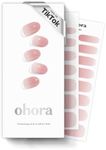 ohora Semi Cured Gel Nail Strips (N Milk Rose) - Pink, Ombre, Works with Any UV/LED Nail Lamps, Salon-Quality, Long Lasting, Easy to Apply & Remove - Includes 2 Prep Pads, Nail File & Wooden Stick