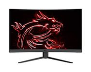 MSI 32" FHD 1500R Curvature Non-Glare Super Narrow Bezel 1ms 1920 x 1080 165Hz Refresh Rate Tilt Adjustment FreeSync Curved Gaming Monitor (Optix G32C4), Black