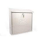 Burg-Wachter MB03ST Contemporary Wall Mounted Stainless Steel Lockable Weatherproof Post Box - 37x37x12cm