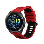 kwmobile Strap Compatible with Garmin Forerunner 965/955 / 945/745 Strap - Replacement Silicone Watch Band - Red/Black