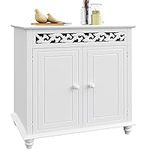 CASARIA® Dresser Jersey With 2 Doors | 76x65x35cm | Bathroom Storage Cabinet | Shoe Cabinet | Sideboard | Living Room Furniture | Kitchen Cupboard | White