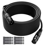 XLR Cable Microphone Cable 150 Feet,Elecan Heavy Duty Balanced XLR Speaker Cable (From 25-200FT) 3-Pin Shielded Male to Female Mic Cord,DMX Stage Lighting Patch Cable for Speaker Systems Mixer+10 Ties