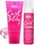 Umberto Giannini Curl Jelly Scrunching Jelly & Curl Foam Mousse Styling Duo - Vegan & Cruelty Free Curl Control Hair Gel & Mousse for Defrizzing Curly or Wavy Hair
