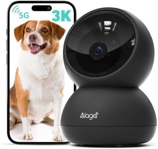 Alaga Indoor Security Camera,3K, 360° Pan/Tilt, Human/Pet/Motion AI, Night Vision, Speaker, Indoor Camera with Phone App, Compatible with Alexa & Google Assistant,5G & 2.4G WiFi,Black