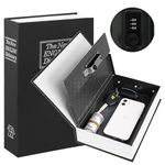 Shopo (LABEL) Book Locker Dictionary Stainless Steel Hidden Safe Jewellery Box/Cash Locker for Home and Office (18 x 12 x 5.5 cm) (Black)